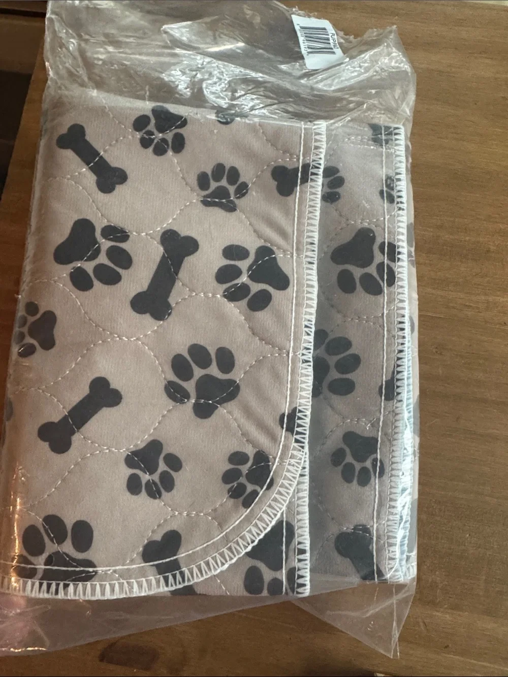 Thrive Beige Pet Pee Pad with Black Paw & Bone Pattern